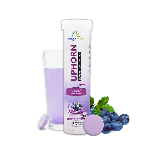 UPHORN Zero Sugar 20 Effervescent Tablets With L Arginine, Ashwagandha L, citrulline, Blueberry Mojito Flavour