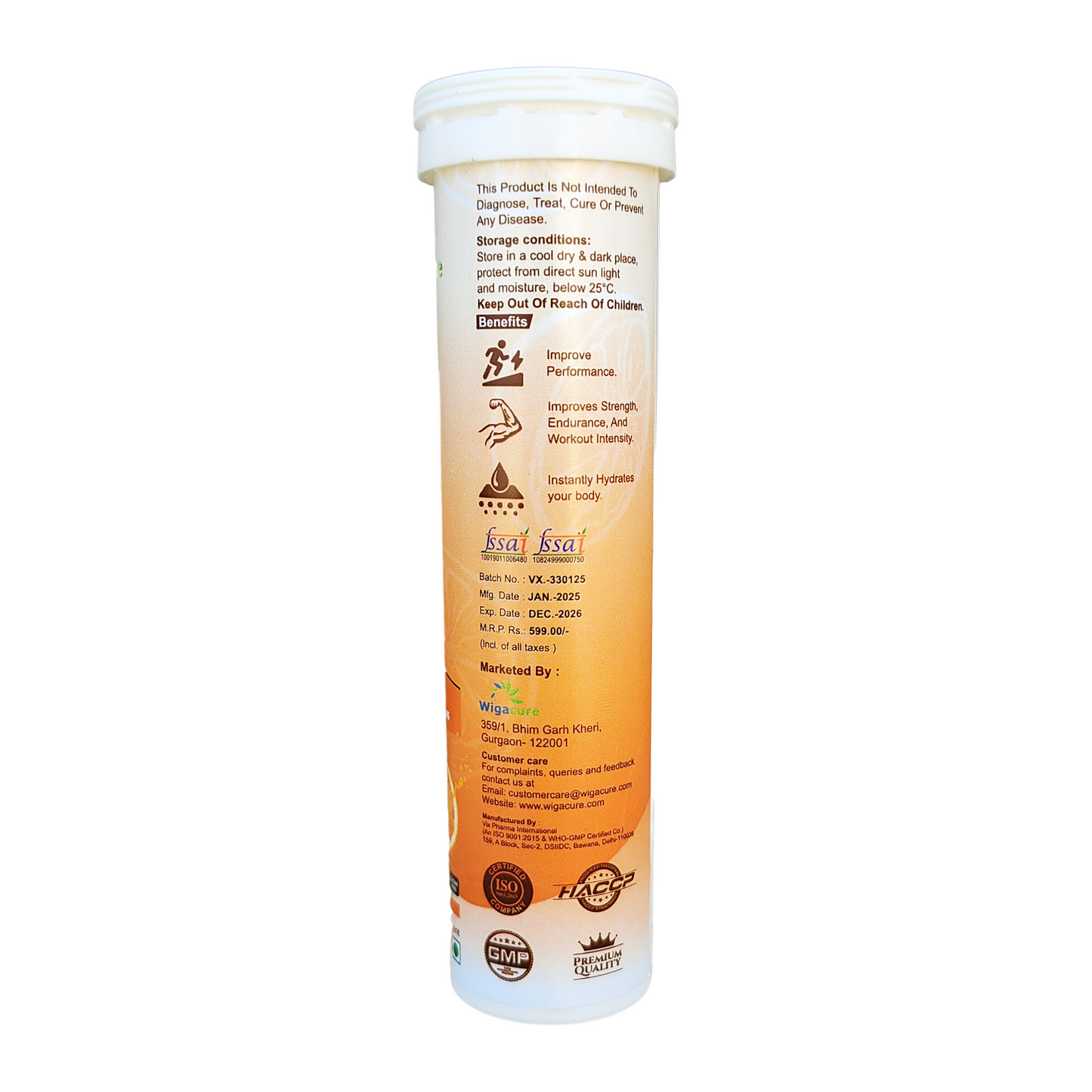 RENERGYZE Zero Sugar 20 Effervescent Tablets With Beta Alanine, Ginseng, Creatine & vitamins, Orange Flavour