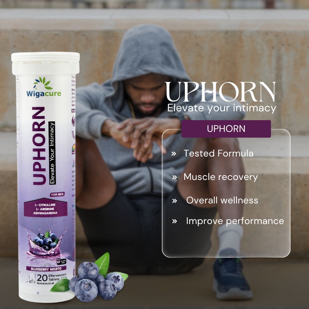 UPHORN Zero Sugar 20 Effervescent Tablets With L Arginine, Ashwagandha L, citrulline, Blueberry Mojito Flavour